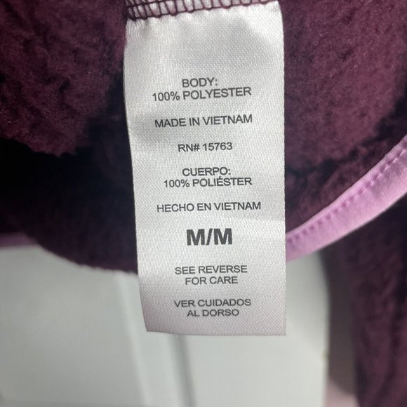 Champion Faux Sherpa Cropped 1/4 Zip Sweater Women M Purple Pullover Shirt - Picture 5 of 6